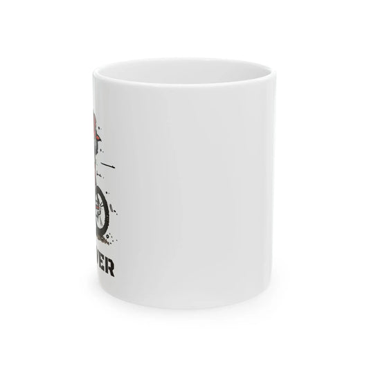 A Forever Riding Skeleton on a Bike Coffee Mug