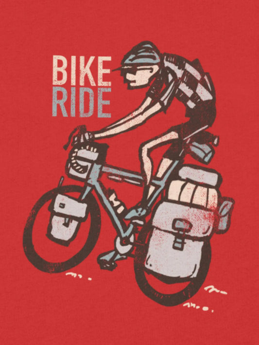 Bike Touring Man Climbing a Hill Bicycle T-Shirt