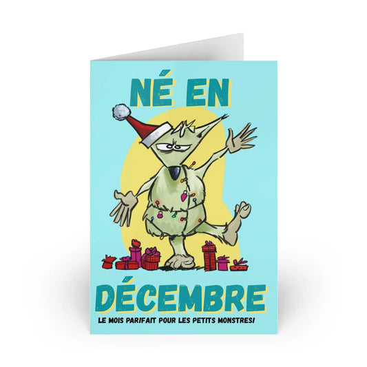 December Birthday Greeting Cards, Fun Holiday Cards, Cute Character Designs, Christmas Cards, Unique Festive Cards