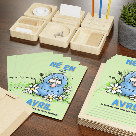 Fun April Birthday Greeting Cards (1 or 10-pcs) - Perfect for Kids & Monsters Theme
