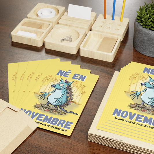 November Birthday Greeting Cards - Perfect for Little Monsters (1 or 10-Pcs)