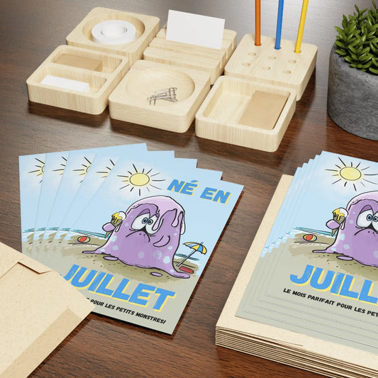 Playful Birthday Greeting Cards Set, Cute Card for Kids, July Birthday, Fun Monster Design, Humorous Note, Kids Birthday Gift