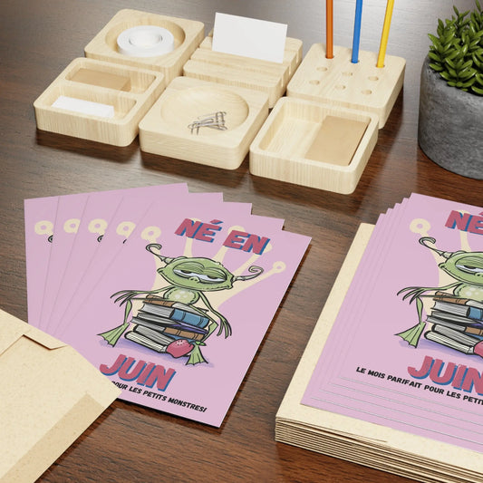 Playful June Birthday Greeting Cards - Fun Art for Kids, Celebration Cards, Notes for Friends, Cute Monster Theme