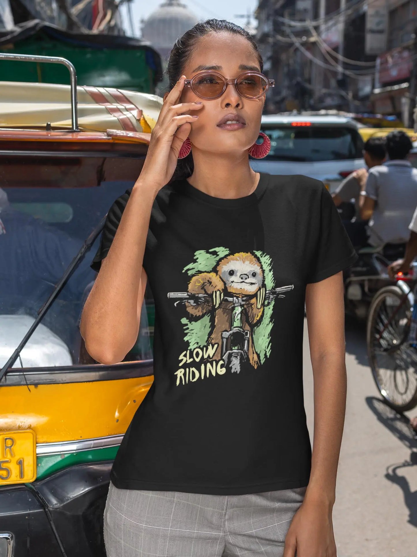 Slow Riding Sloth on Mountain Bike T-Shirt