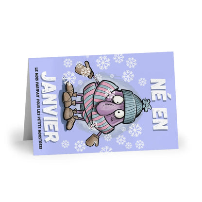 Funny January Birthday Greeting Cards - 1 or 10 Pack
