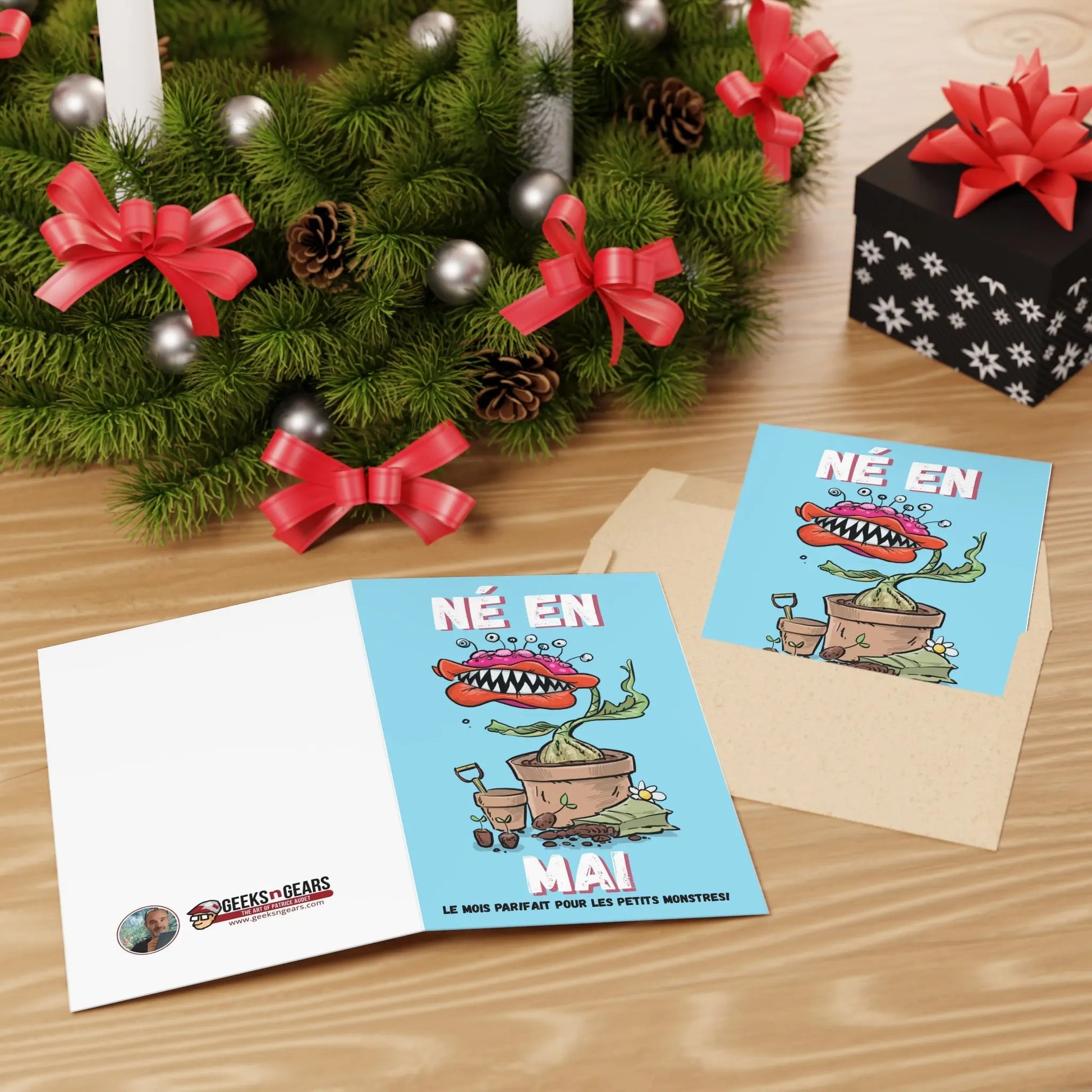 Né en Mai Greeting Cards - Fun 1 or 10-Piece Set for Birthday Celebrations