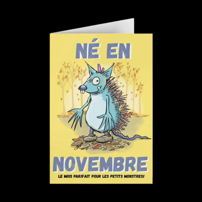 November Birthday Greeting Cards - Perfect for Little Monsters (1 or 10-Pcs)