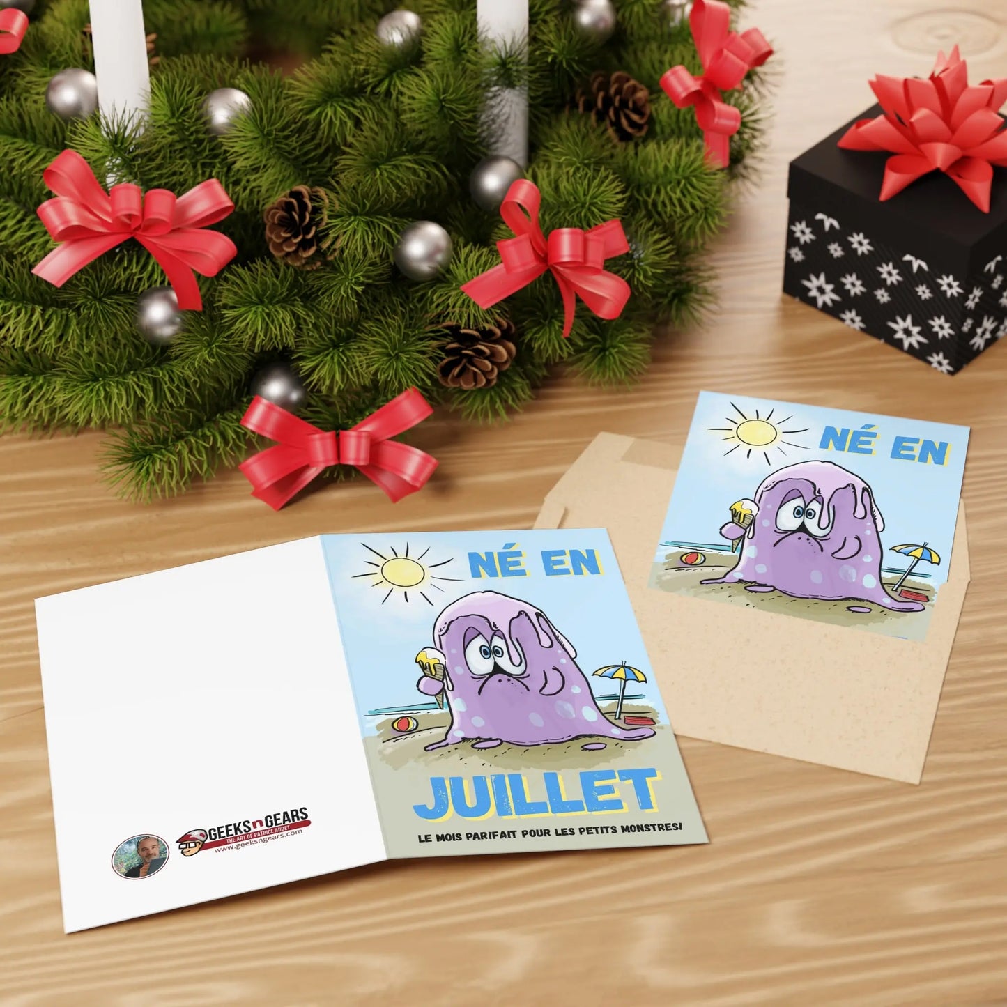Playful Birthday Greeting Cards Set, Cute Card for Kids, July Birthday, Fun Monster Design, Humorous Note, Kids Birthday Gift