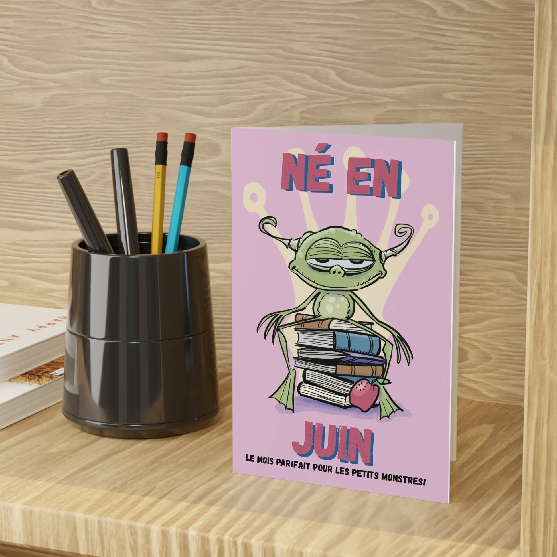 Playful June Birthday Greeting Cards - Fun Art for Kids, Celebration Cards, Notes for Friends, Cute Monster Theme