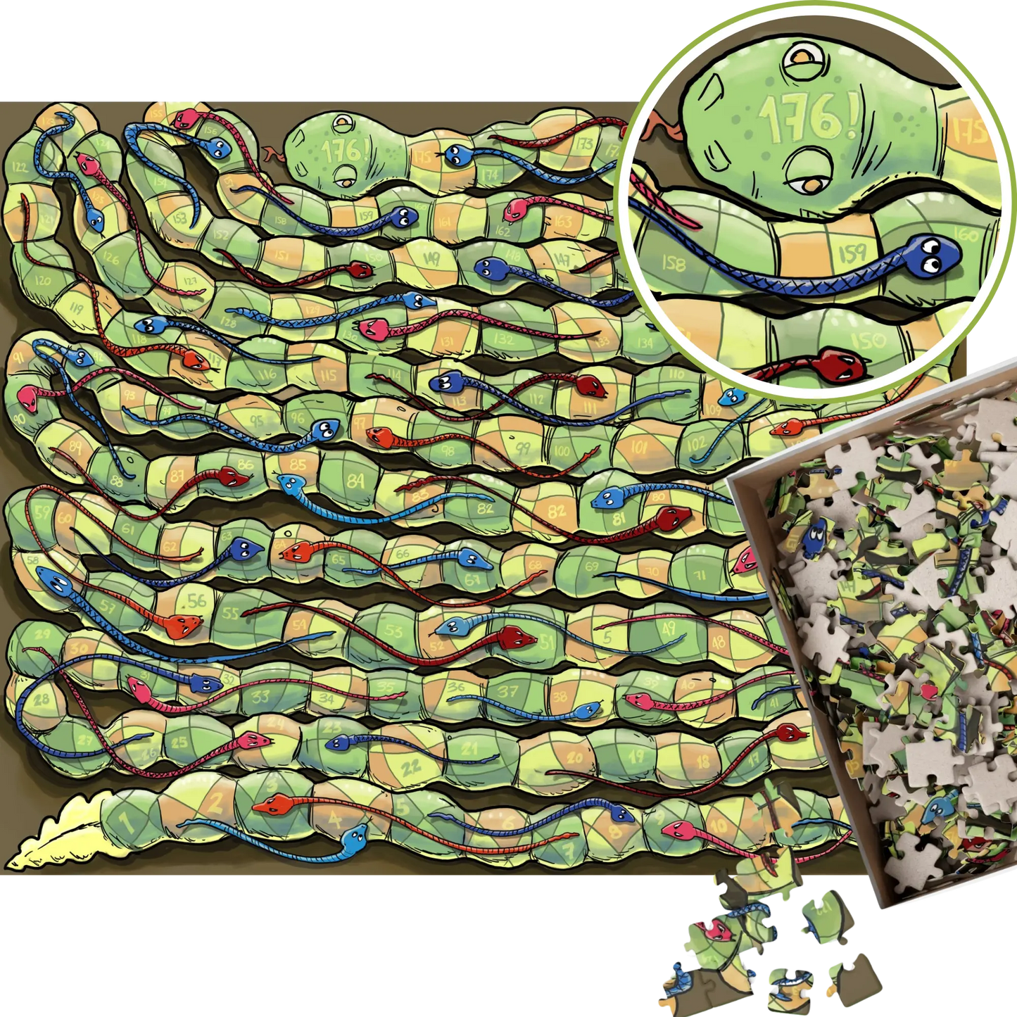 Serpent's Path: 2-in-1 Puzzle & Board Game Adventure - 520 pieces