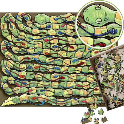 Serpent's Path: 2-in-1 Puzzle & Board Game Adventure - 520 pieces