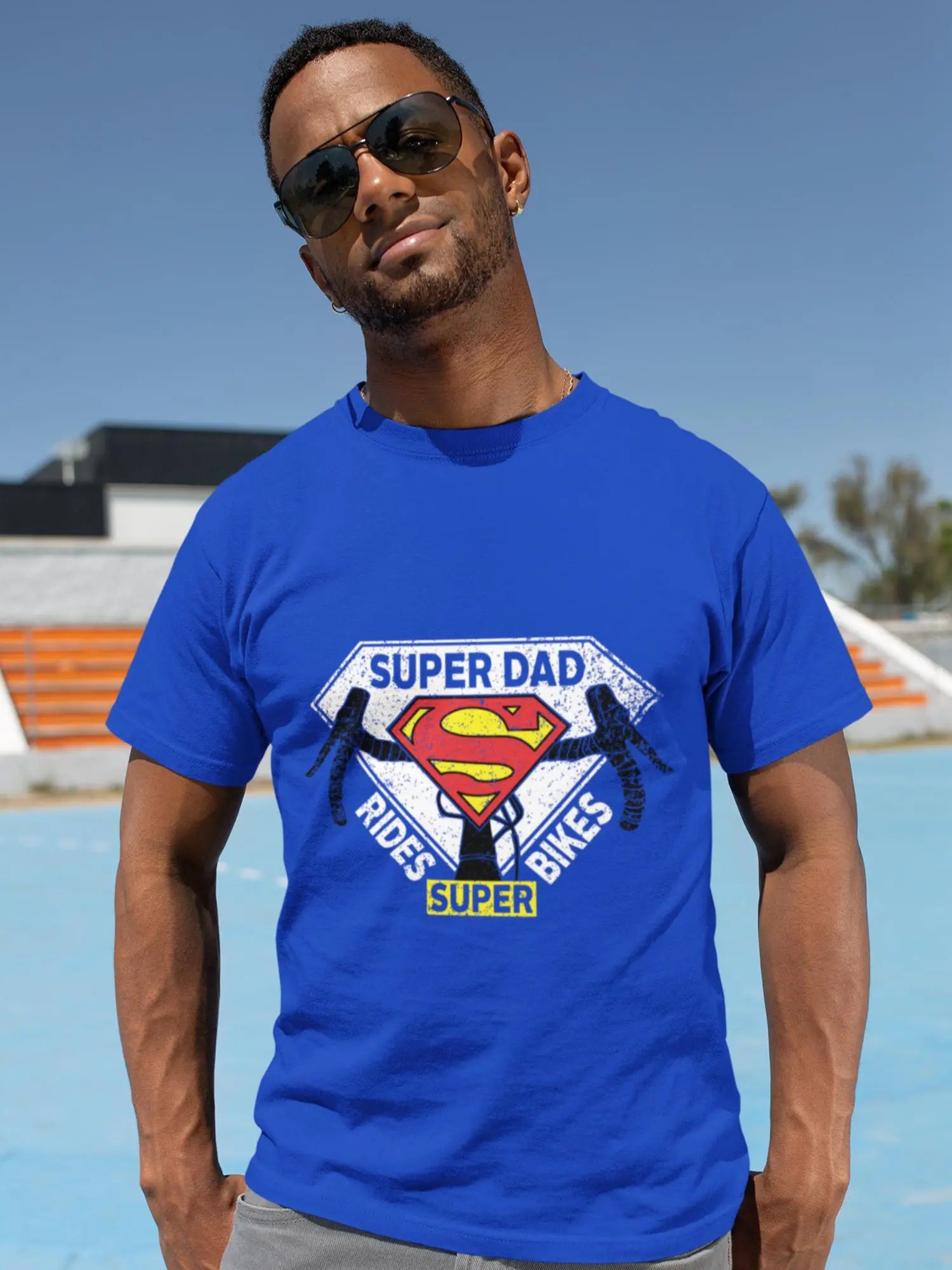 Super Dad Rides Super Bikes Bicycle T-Shirt
