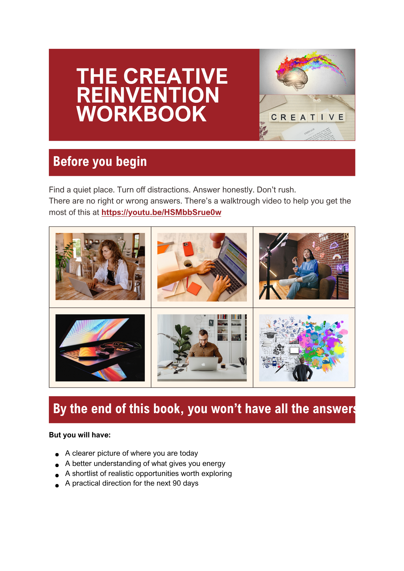 The Creative Reinvention Workbook (Free PDF + Video)