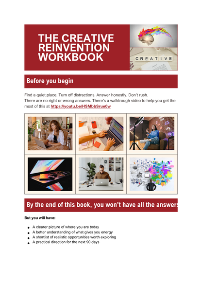 The Creative Reinvention Workbook (Free PDF + Video)